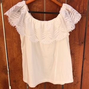Off-shoulder Lacey Tee